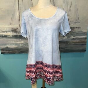 One World Red White & Blue Short Sleeve Tee, Medium